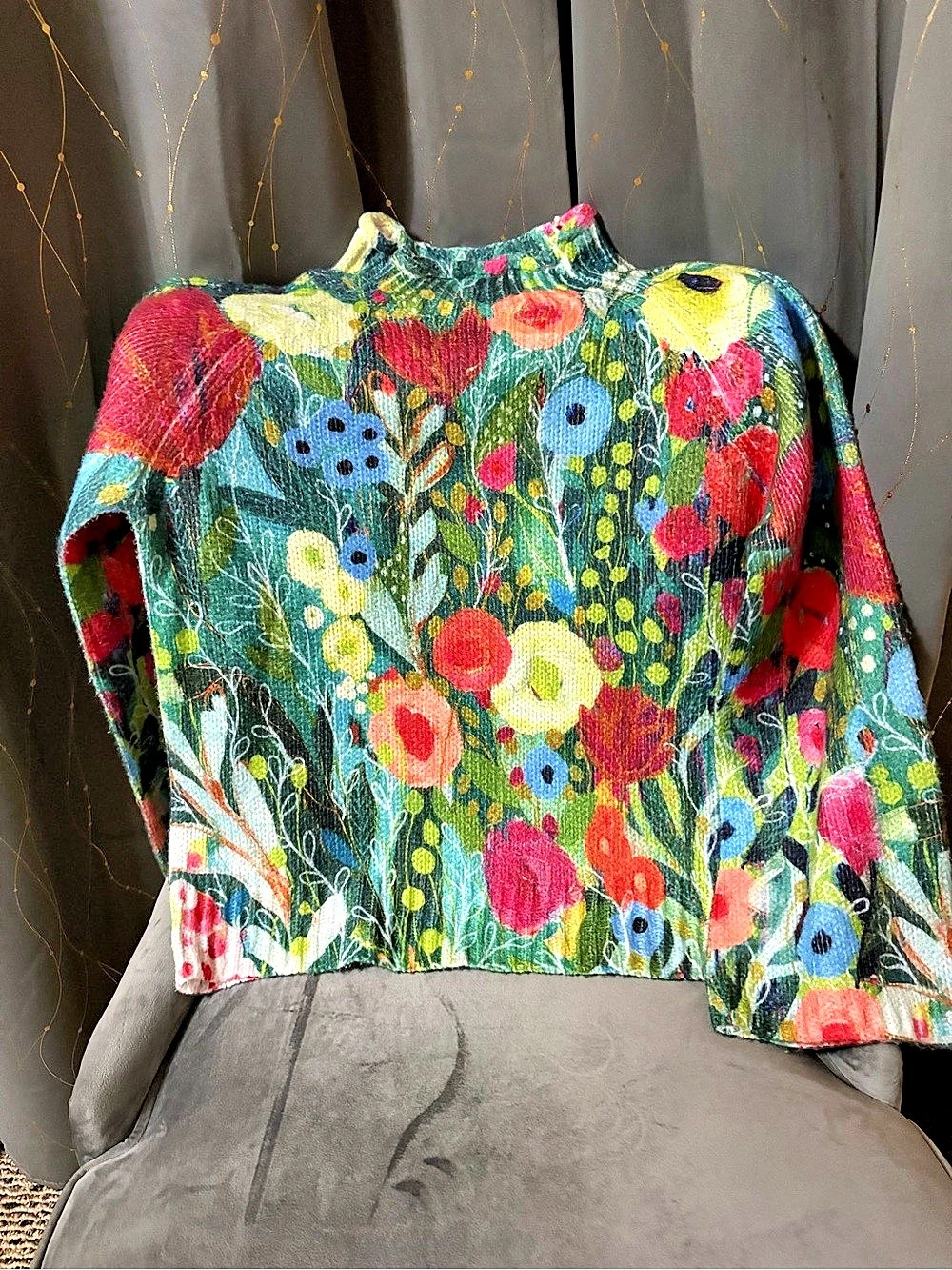 Floral Crop Top in Green & Pink